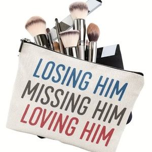 Cosmetic/ Travel Bag with Zipper & Print of Taylor Swift’s Lyrics Song Red NEW